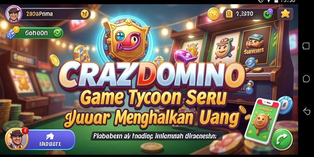 Tampilan gameplay mendebarkan di CRAZYDOMINO dengan elemen Tycoon.
