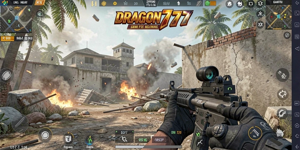 Tampilan gameplay intens dari DRAGON777 dengan karakter yang beraksi.