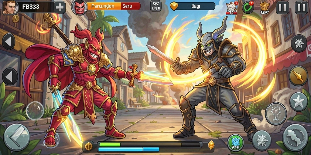 Tampilan gameplay intens di arena pertarungan FB333.
