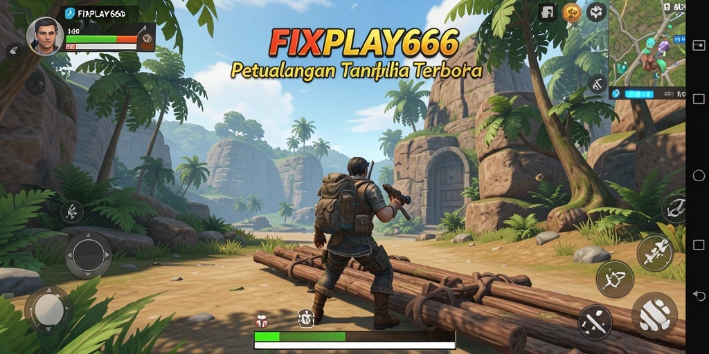 Tangkapan layar gameplay <strong>FIXPLAY666</strong> menunjukkan dunia terbuka yang luas dan mendetail.
