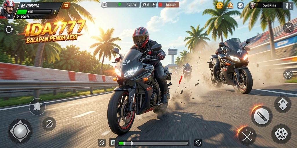Gameplay menegangkan di lintasan balapan motor di IDA777.