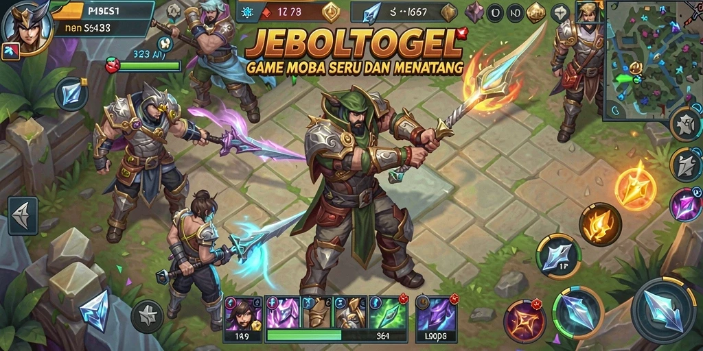 Tampilkan aksi seru gameplay MOBA JEBOLTOGEL.