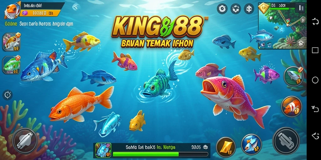 Screenshot KING88 menampilkan aksi menembak ikan yang seru.