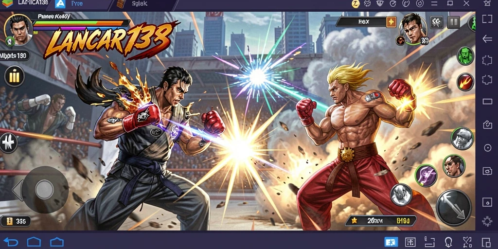 Tangkapan layar gameplay LANCAR138 menampilkan aksi pertarungan yang mendebarkan.