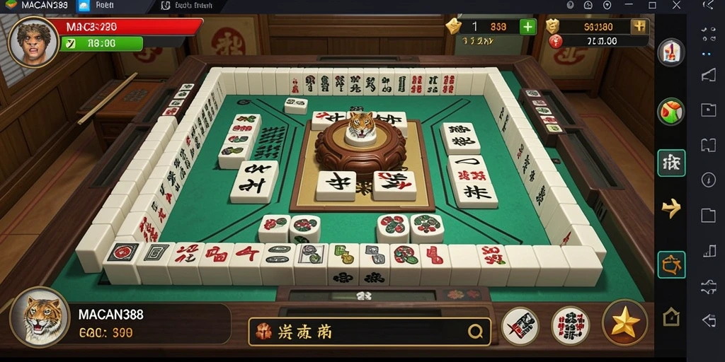 Tampilan gameplay Mahjong yang menarik dan seru di MACAN388.