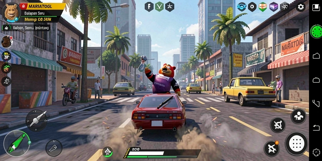 Tampilan mendebarkan dari gameplay balapan MARIATOGL.