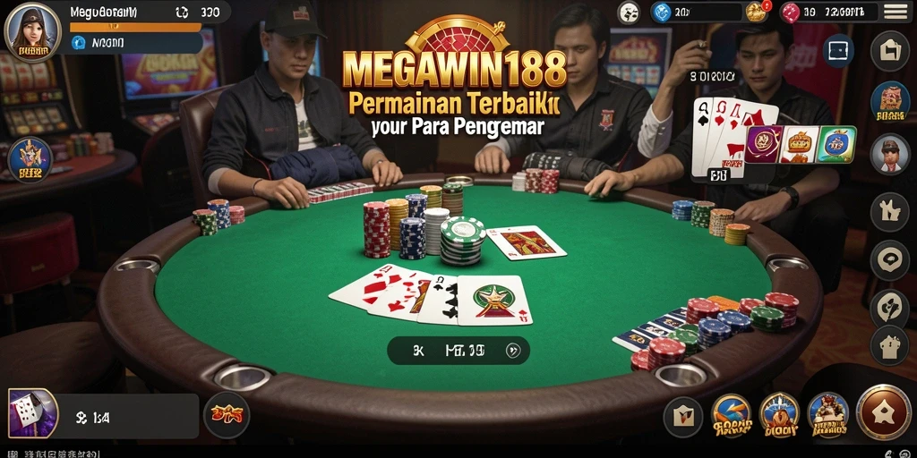 Tampilan gameplay Poker yang seru dan menegangkan di MEGAWIN188.