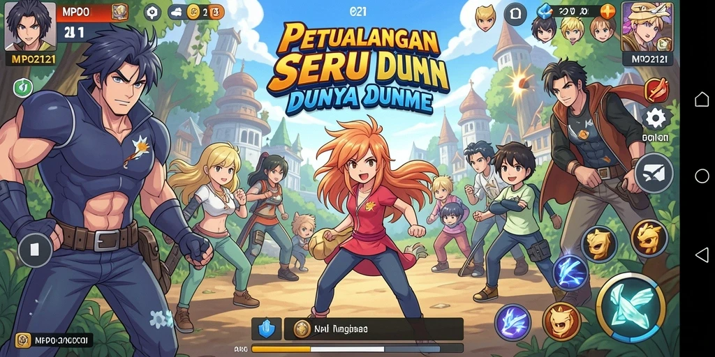 Tampilan gameplay MPO2121 yang menarik dan dinamis dengan karakter Anime.