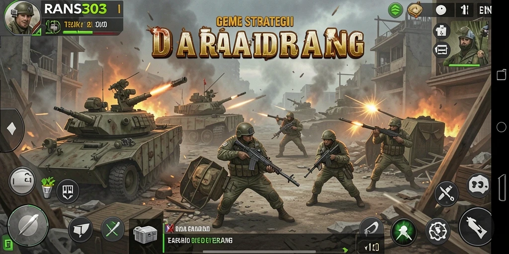 Tampilan gameplay menarik dari RANS303 yang menampilkan strategi dan pertempuran.