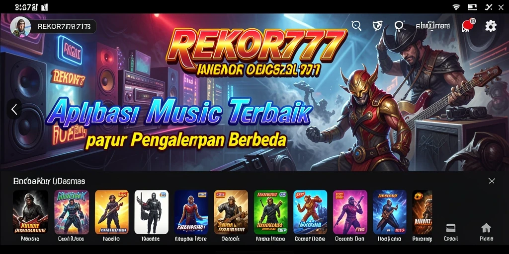 Screenshot gameplay REKOR777 dengan elemen interaktif musik.