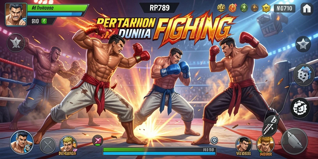 Screenshot utama RR789 menampilkan aksi pertarungan yang mendebarkan.