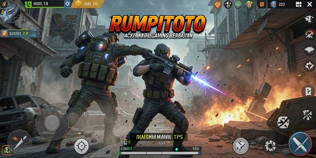 Tangkapan layar menunjukkan aksi seru dalam RUMPITOTO.