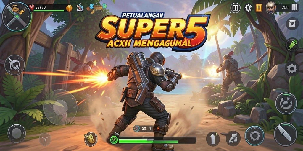 Screenshot SUPER5 dengan gameplay Aksi yang mendebarkan.